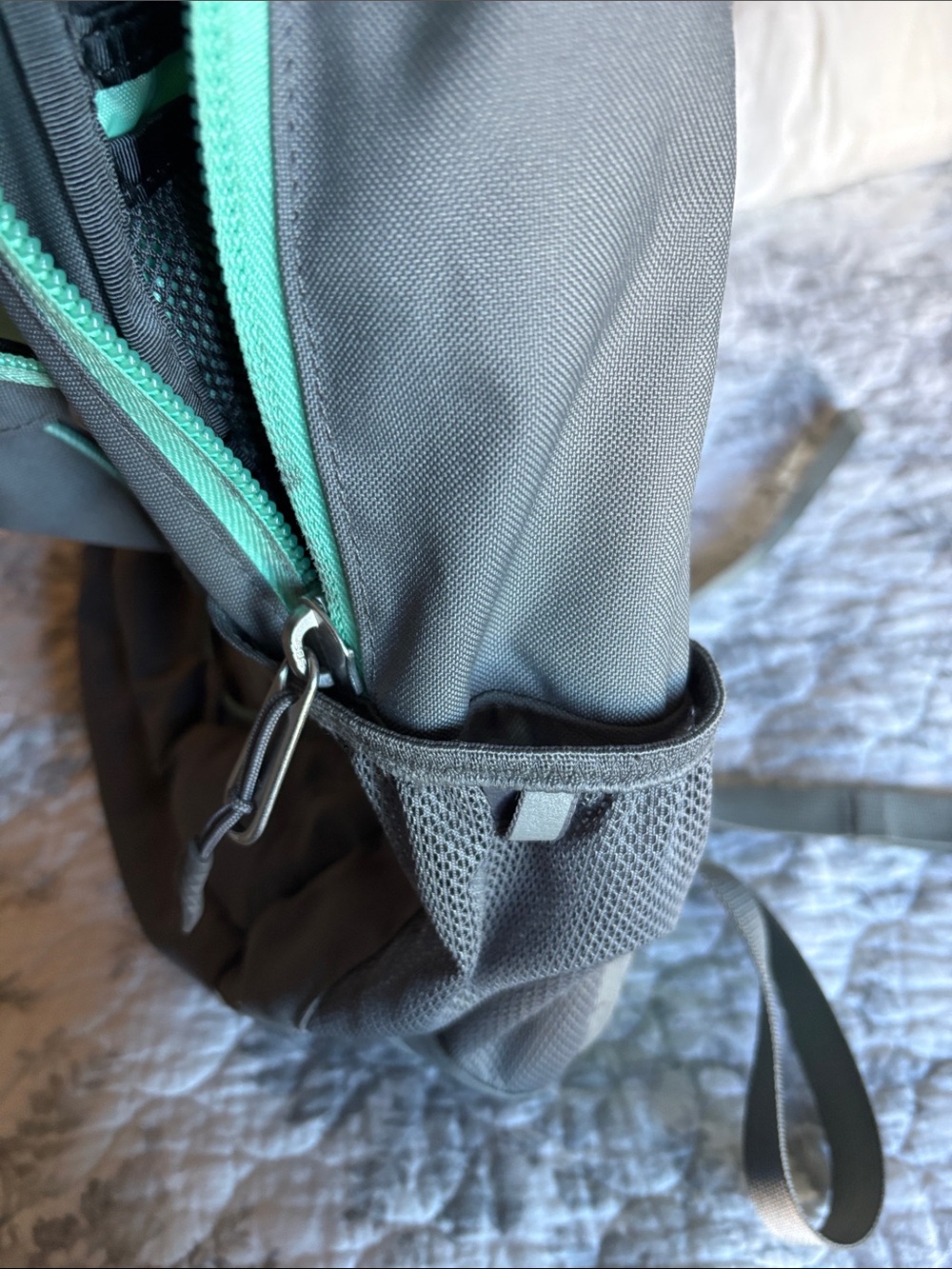 The North Face Gray Backpack with Mint Accents - Picture 8 of 13